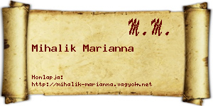 Mihalik Marianna névjegykártya